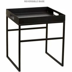 Villa Collection Natural Stone & Black Nordic Tisch - 40x40x45 Cm - Schwarz