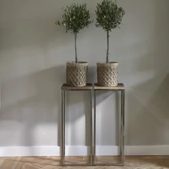 Riviera Maison Rivièra Maison Bushwick Beistelltische Im 2er-Set - 2er-Set - 35x35x90 Cm - Silberfarben -Lambert-shop unnamed file 132