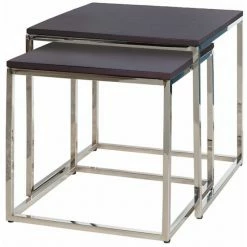 Fink Living Fink Novo Beistelltisch 2er-Set - 46x45x45 Cm - Braun, Schwarz