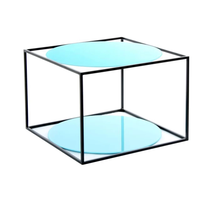 Kayoom Cody Beistelltisch - 50x50 Cm - Höhe 36 Cm - Blau/schwarz 1 Kayoom Cody Beistelltisch - 50x50 Cm - Höhe 36 Cm - Blau/schwarz