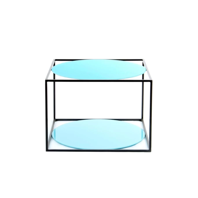 Kayoom Cody Beistelltisch - 50x50 Cm - Höhe 36 Cm - Blau/schwarz 2 Kayoom Cody Beistelltisch - 50x50 Cm - Höhe 36 Cm - Blau/schwarz – Bild 2