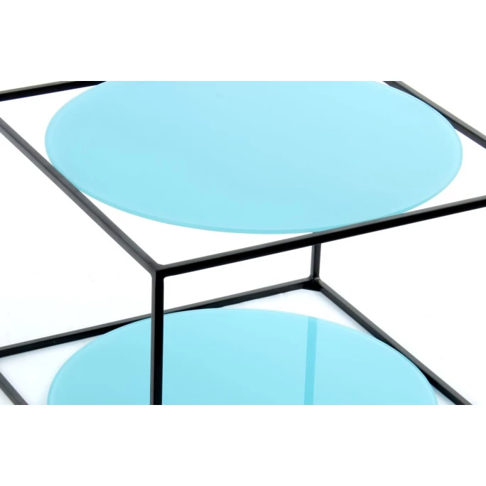 Kayoom Cody Beistelltisch - 50x50 Cm - Höhe 36 Cm - Blau/schwarz 3 Kayoom Cody Beistelltisch - 50x50 Cm - Höhe 36 Cm - Blau/schwarz – Bild 3