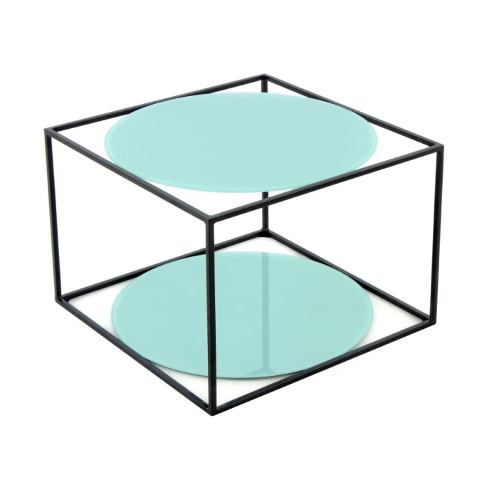 Kayoom Cody Beistelltisch - 50x50 Cm - Höhe 36 Cm - Grün/schwarz 1 Kayoom Cody Beistelltisch - 50x50 Cm - Höhe 36 Cm - Grün/schwarz