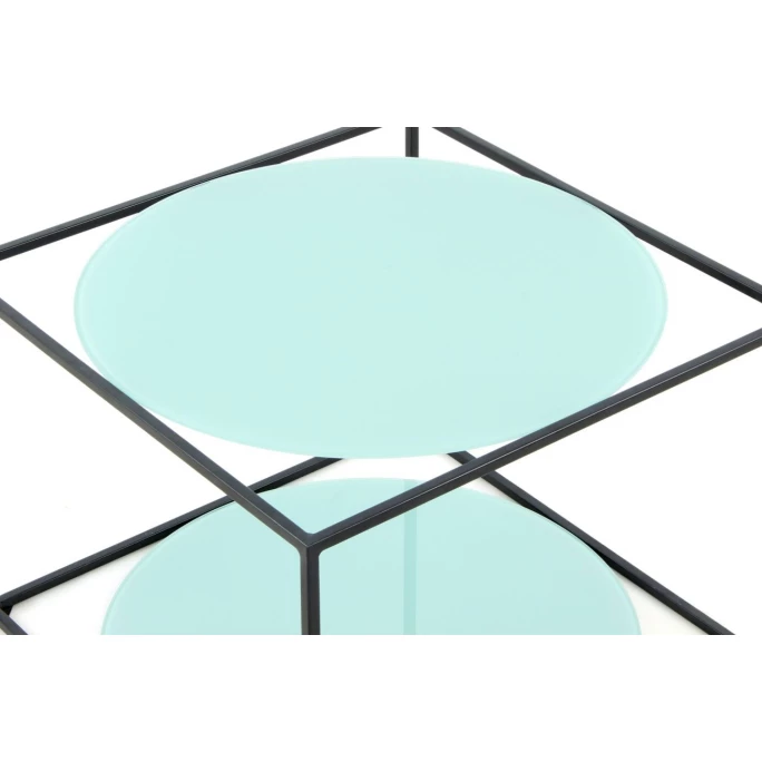 Kayoom Cody Beistelltisch - 50x50 Cm - Höhe 36 Cm - Grün/schwarz 3 Kayoom Cody Beistelltisch - 50x50 Cm - Höhe 36 Cm - Grün/schwarz – Bild 3