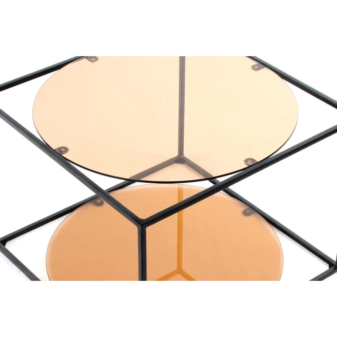 Kayoom Cody Beistelltisch - 50x50 Cm - Höhe 36 Cm - Terra/schwarz 4 Kayoom Cody Beistelltisch - 50x50 Cm - Höhe 36 Cm - Terra/schwarz – Bild 4