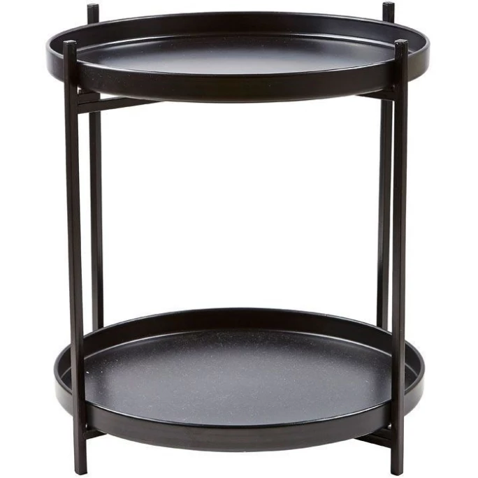 Villa Collection Natural Stone & Black Nordic Tablett-Tisch - Ø 40 Cm - Höhe 45 Cm - Schwarz 1 Villa Collection Natural Stone & Black Nordic Tablett-Tisch - Ø 40 Cm - Höhe 45 Cm - Schwarz