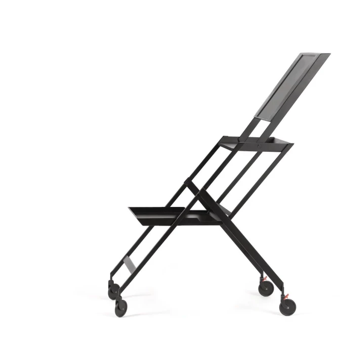 Alessi PLICO Servierwagen - 86x46x78 Cm - Schwarz 2 Alessi PLICO Servierwagen - 86x46x78 Cm - Schwarz – Bild 2