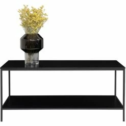 House Nordic Vita Fernsehtisch - 36x100 Cm - Höhe 45 Cm - Schwarzer Rahmen - Schwarze Tischplatte -Lambert-shop unnamed file 1919