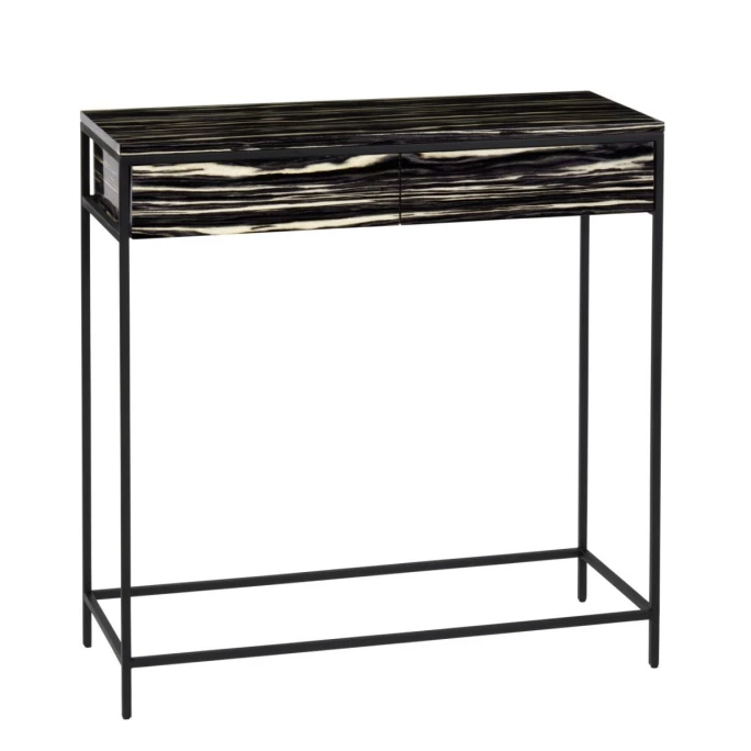 Lambert Mena Konsole Zebrano - Höhe 86 Cm - 85x34 Cm - Schwarz/weiß 2 Lambert Mena Konsole Zebrano - Höhe 86 Cm - 85x34 Cm - Schwarz/weiß – Bild 2