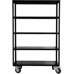 House Doctor Trolley Regal Mit Rollen - 120x45x180 Cm - Mattschwarz