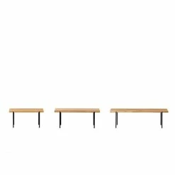 Weld & Co Eiche 01 Sitzbank - S - B 90 Cm - T 40 Cm - H 45 Cm - Eiche Natur, Metall Schwarz -Lambert-shop unnamed file 2142