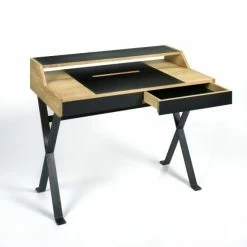 Lambert Stanley Schreibtisch - 105x60 Cm - Höhe 85 Cm - Natur/schwarz 2 -Lambert-shop unnamed file 2203