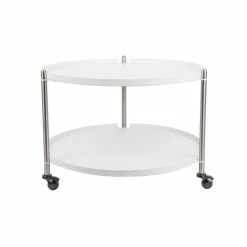 LEITMOTIV Thrill Kaffeetisch - Höhe 40 Cm - Ø 60 Cm - Nickel-white