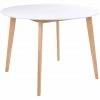 House Nordic Vojens Esstisch - Ø105 Cm - Höhe 75 Cm - Weiß - Mit Holzbeinen