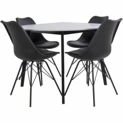 House Nordic Vojens Esstisch - Ø105 Cm - Höhe 75 Cm - Weiß - Mit Schwarzen Tischbeinen -Lambert-shop unnamed file 2235