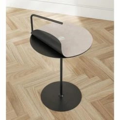 Lind DNA Pick-Up Jewel Alu Bull Tisch - Höhe: 50/62 Cm, Ø 38 Cm - Warm Grey/black -Lambert-shop unnamed file 233