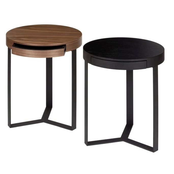 Lambert Harry Beistelltisch Mit Schublade - Höhe 57 Cm - Ø 45 Cm - Schwarz 2 Lambert Harry Beistelltisch Mit Schublade - Höhe 57 Cm - Ø 45 Cm - Schwarz – Bild 2