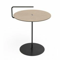 Lambert-shop 21 Lind DNA Pick-Up Jewel Alu Cloud Tisch - Höhe: 50/62 Cm, Ø 48 Cm - Brown/sand