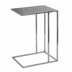 Fink Living Fink DIJON Beistelltisch - 40,5x30,5x56 Cm - Schwarz + Silberfarben