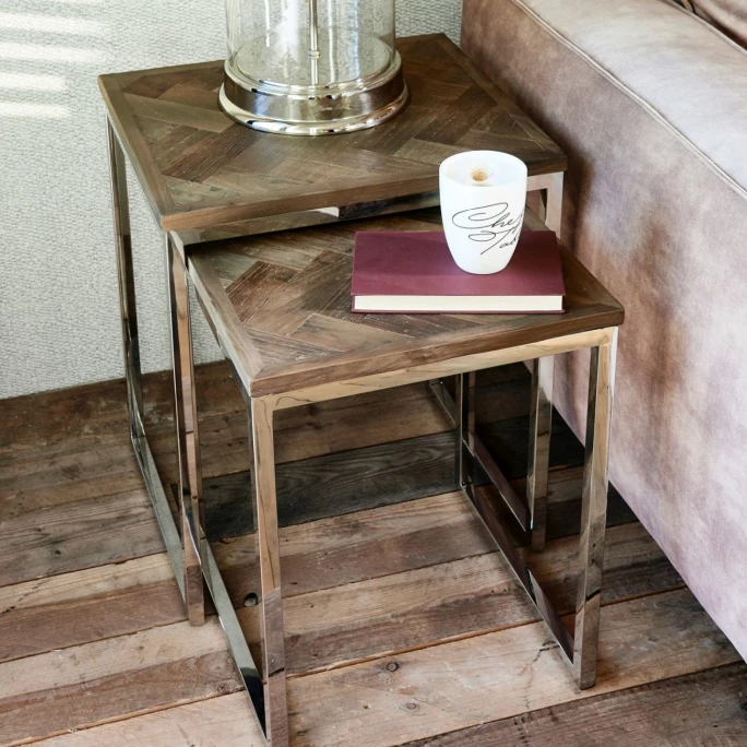 Rivièra Maison Bushwick Beistelltische im 2er-Set - 2er-Set - 40/45x38/40x50/55 cm - silberfarben Riviera Maison Rivièra Maison Bushwick Beistelltische Im 2er-Set - 2er-Set - 40/45x38/40x50/55 Cm - Silberfarben -Lambert-shop unnamed file 367