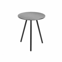 LEITMOTIV Disc Beistelltisch - Höhe 47 Cm - Ø 42 Cm - Nickel-black