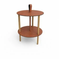 Lind DNA Strap Bull Tisch - 38x46 Cm - Black/nature/cognac