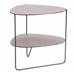 Lind DNA Curve Coffee Double Hippo Tisch - 45x43x37 Cm - Warm Grey/ Black