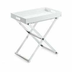 JOOP! HOMELINE Beistelltisch - 52x54,5x32 Cm - Weiß-chrom