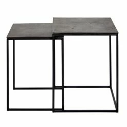 Lambert Lago Beistelltisch - Set - Set H 48 Cm - 35 X 35 Cm/H 52 Cm - 40 X 40 Cm - Schwarz/graphit