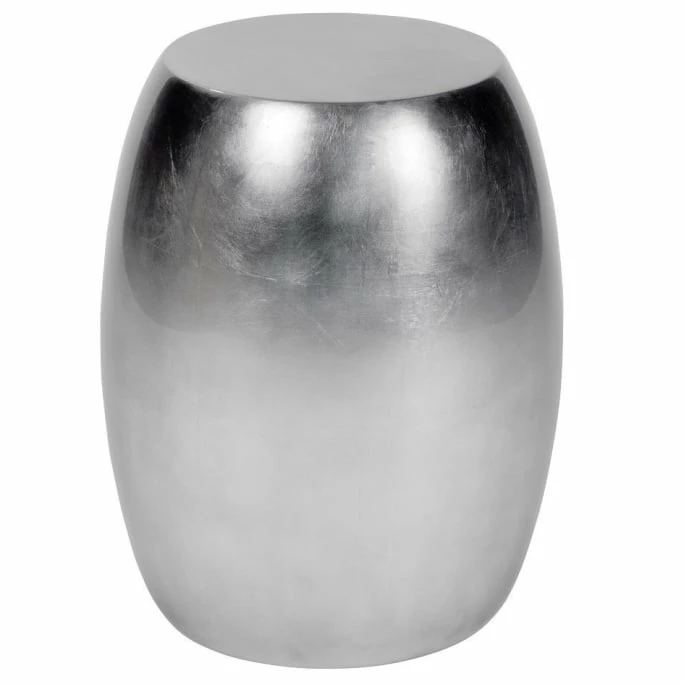 Lambert Keiko Hocker Mit Blattsilber - Höhe: 51, Ø 40 Cm - Silber Glänzend 1 Lambert Keiko Hocker Mit Blattsilber - Höhe: 51, Ø 40 Cm - Silber Glänzend