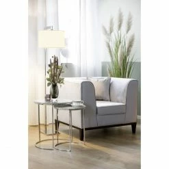 Fink Living Fink HAKON Beistelltisch - 40x40x50 Cm - Silberfarben + Weiß -Lambert-shop unnamed file 628