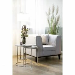 Fink Living Fink HAKON Beistelltisch - 40x40x50 Cm - Silberfarben + Weiß -Lambert-shop unnamed file 630