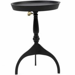Riviera Maison Rivièra Maison Crosby Beistelltisch - Ø 40 Cm - Höhe 57 Cm - Schwarz