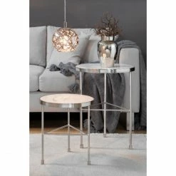 Fink Living Fink VERONA Beistelltisch - ø 34 Cm - Höhe 40 Cm - Weiss -Lambert-shop unnamed file 70