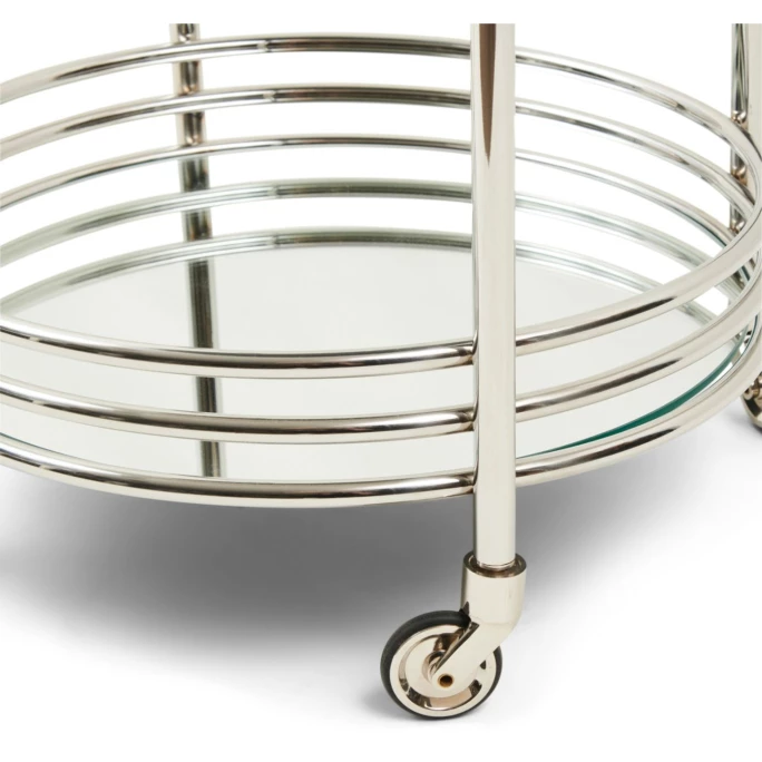 Riviera Maison Rivièra Maison L'hotel Beistelltisch Auf Rollen - Ø 52 Cm - Höhe 81 Cm - Silberfarben 3 Riviera Maison Rivièra Maison L'hotel Beistelltisch Auf Rollen - Ø 52 Cm - Höhe 81 Cm - Silberfarben – Bild 3