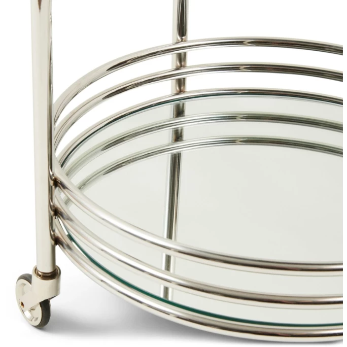 Riviera Maison Rivièra Maison L'hotel Beistelltisch Auf Rollen - Ø 52 Cm - Höhe 81 Cm - Silberfarben 5 Riviera Maison Rivièra Maison L'hotel Beistelltisch Auf Rollen - Ø 52 Cm - Höhe 81 Cm - Silberfarben – Bild 5