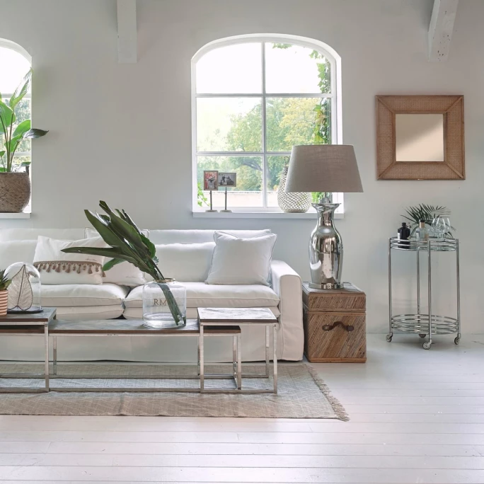 Riviera Maison Rivièra Maison L'hotel Beistelltisch Auf Rollen - Ø 52 Cm - Höhe 81 Cm - Silberfarben 6 Riviera Maison Rivièra Maison L'hotel Beistelltisch Auf Rollen - Ø 52 Cm - Höhe 81 Cm - Silberfarben – Bild 6