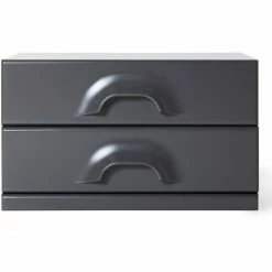 HK Living Nachttisch Mit 2 Schubladen - 60x35x35,2 Cm - Charcoal