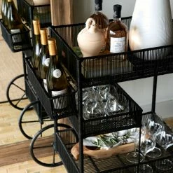 Riviera Maison Rivièra Maison Punta Cana Servierwagen - 90x46x81 Cm - Schwarz -Lambert-shop unnamed file 765