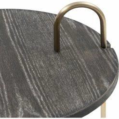 Riviera Maison Rivièra Maison St. Lucia Beistelltisch - Ø 45 Cm - Höhe 55/67 Cm - Goldfarben -Lambert-shop unnamed file 799