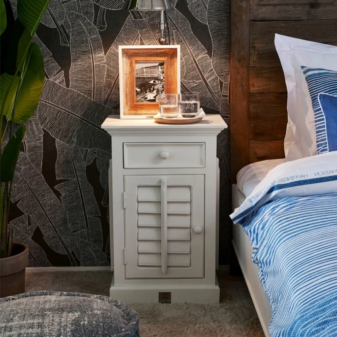 Riviera Maison Rivièra Maison New Orleans Nachttisch - 50x40x75 Cm - Left - Weiß 2 Riviera Maison Rivièra Maison New Orleans Nachttisch - 50x40x75 Cm - Left - Weiß – Bild 2