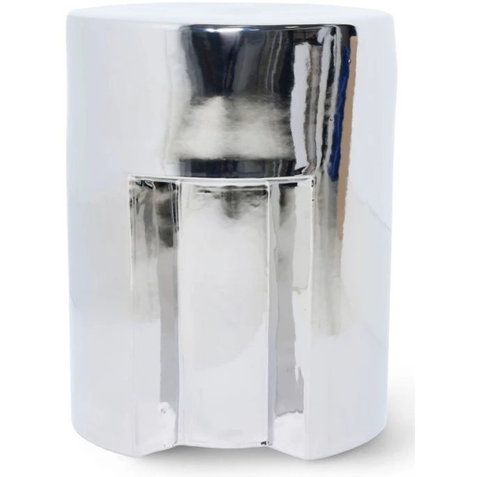 HK Living Stoneware Beistelltisch - Ø 35 Cm - 35x35x45 Cm - Chrome Electroplating 1 HK Living Stoneware Beistelltisch - Ø 35 Cm - 35x35x45 Cm - Chrome Electroplating