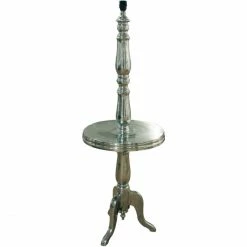 Riviera Maison Rivièra Maison Winston Stehlampe Mit Tisch - 48x48x142 Cm - Silberfarben