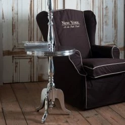 Riviera Maison Rivièra Maison Winston Stehlampe Mit Tisch - 48x48x142 Cm - Silberfarben -Lambert-shop unnamed file 870